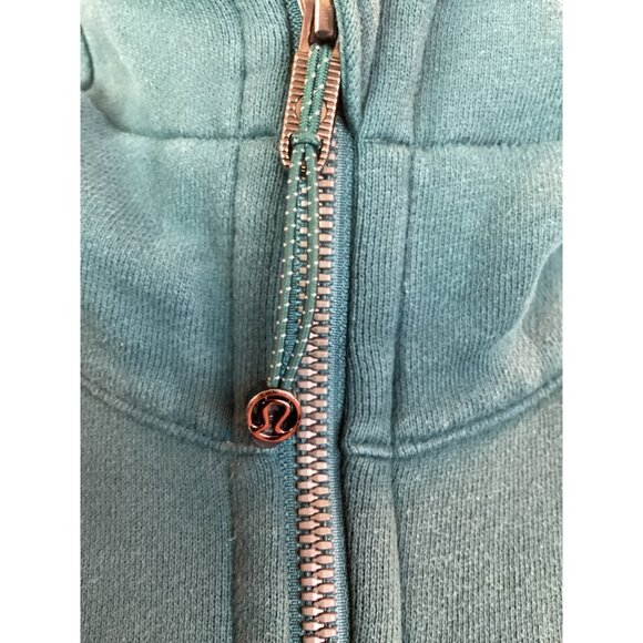 Lululemon Full-Zip Sweatshirt Hoodie Jacket Womens Size 6  Teal Green Cotton - Picture 9 of 10